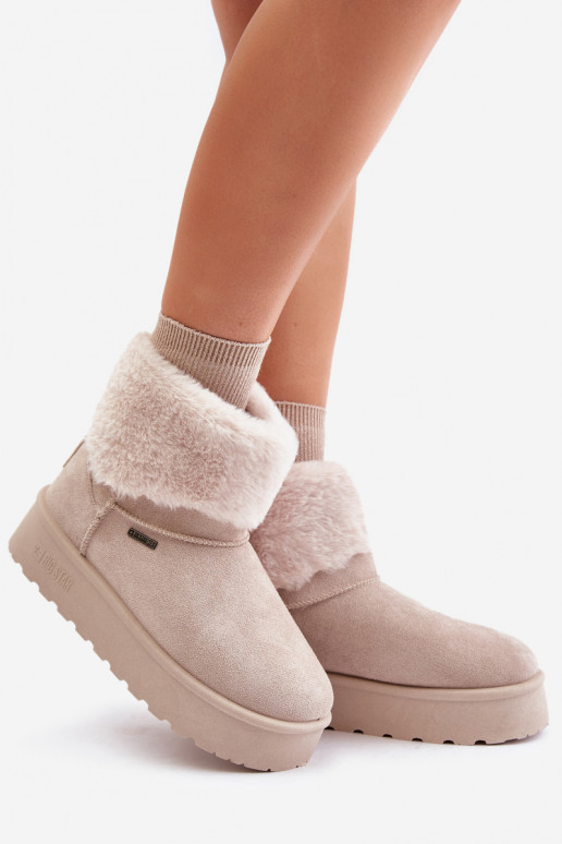 Bottes de neige avec une plateforme avec un manteau de fourrure Big Star OO274A107 couleur ivoire