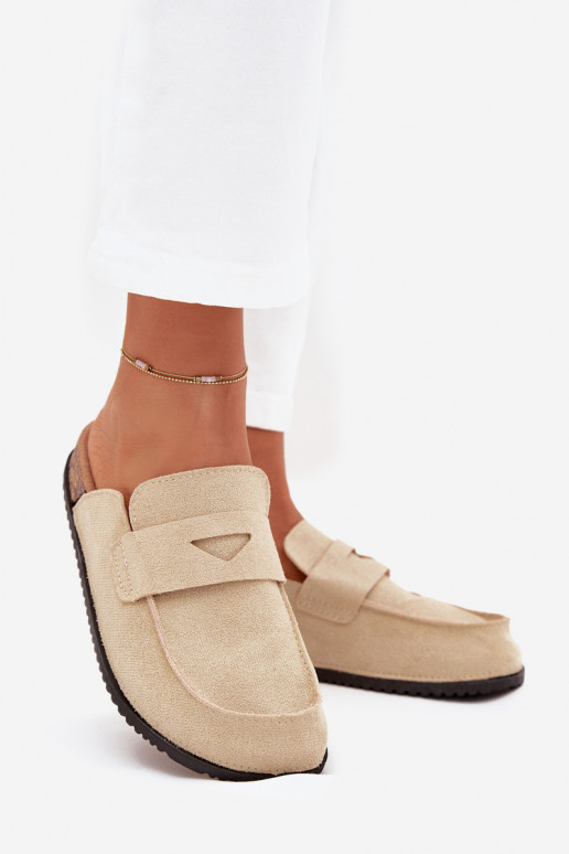 Chaussons Sabots Féminin avec une plateforme beige Nivalia