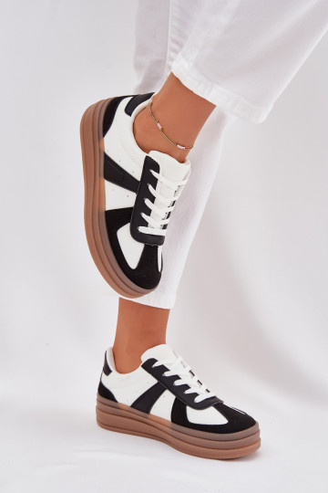 Sneakesy Féminin avec une plateforme Blanc-couleur noire Sivirae