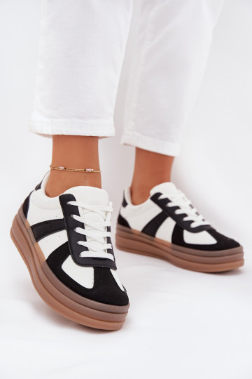 Sneakesy Féminin avec une plateforme Blanc-couleur noire Sivirae 2