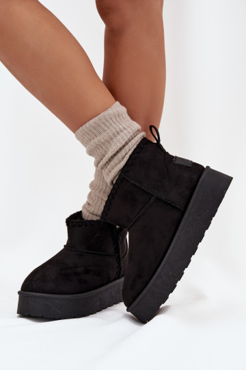 Bottes de neige femmes à plateforme et coutures Big Star SS274128 couleur noire 2