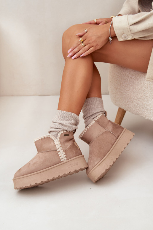 Bottes de neige Féminin avec une plateformePrzeszyciami Big Star SS274129 beige