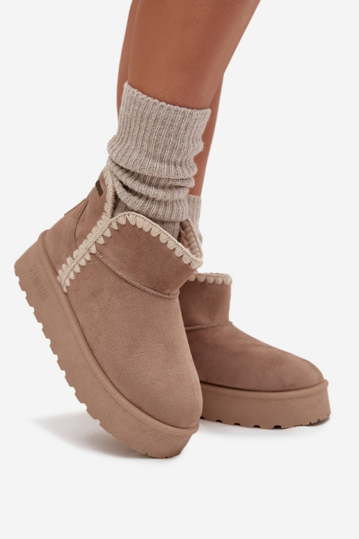 Bottes de neige Féminin avec une plateformePrzeszyciami Big Star SS274129 beige