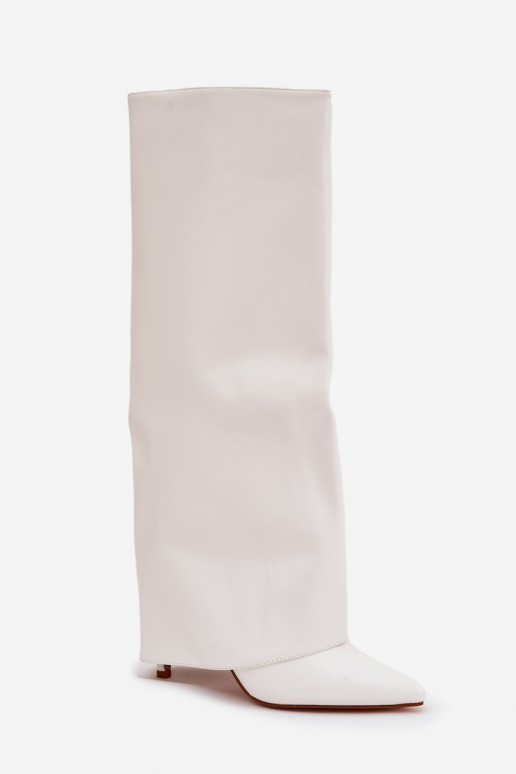 réchauffer bottes avec des talons finsDANSyÀiniętą CholeÀką couleur blanche Tamonia