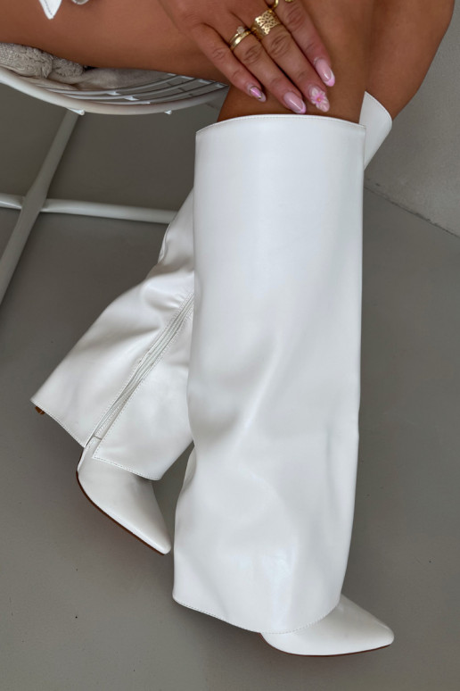 réchauffer bottes avec des talons finsDANSyÀiniętą CholeÀką couleur blanche Tamonia