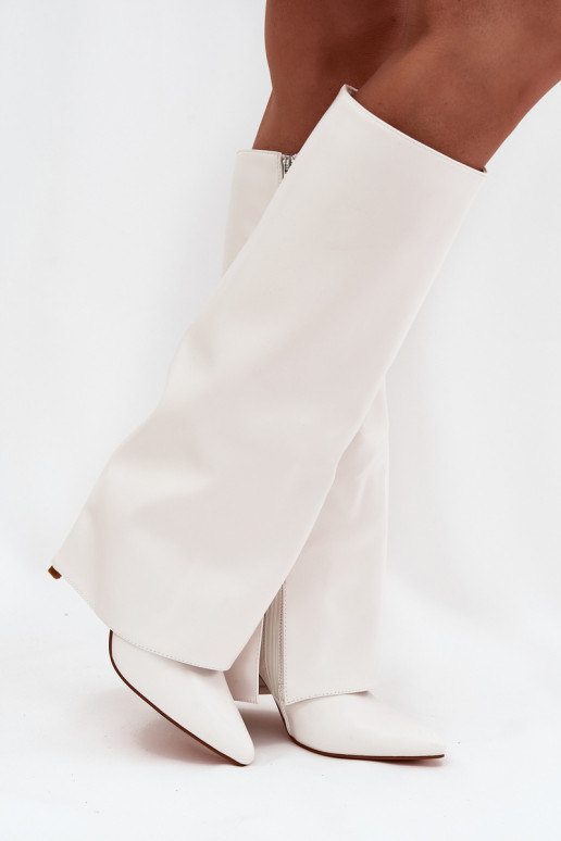 réchauffer bottes avec des talons finsDANSyÀiniętą CholeÀką couleur blanche Tamonia