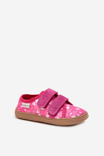 Chaussons Barefoot Puéril avec des coeurs Milami couleur rose Saphira