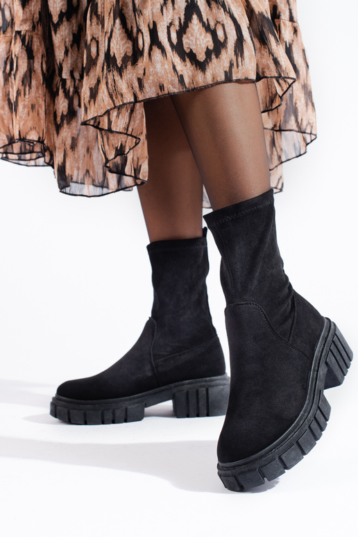 couleur noire chaussures en daim femmes