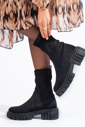 couleur noire chaussures en daim femmes