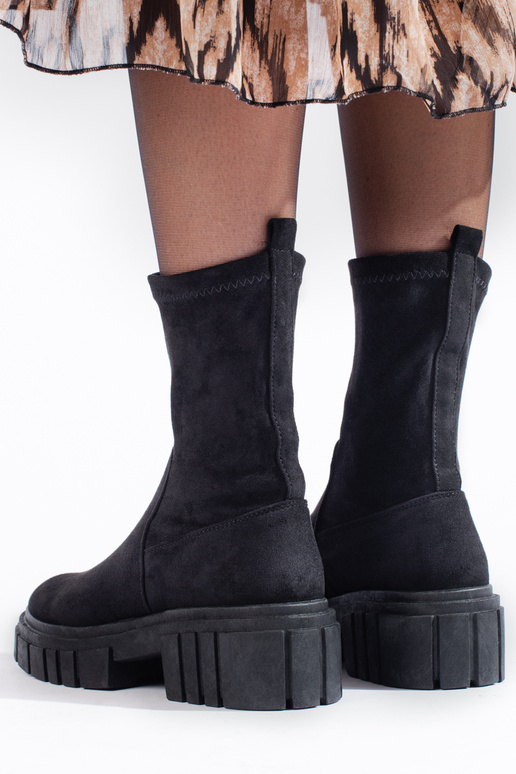 couleur noire chaussures en daim femmes