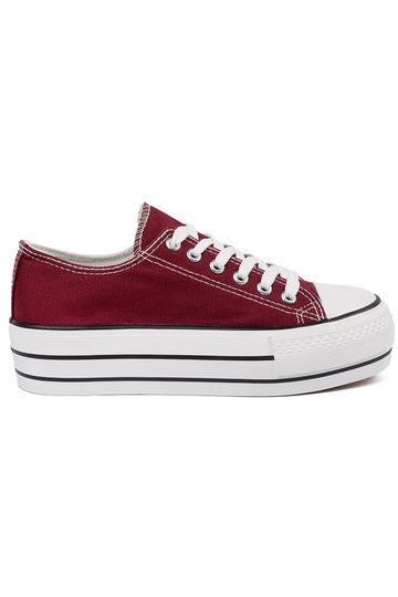 Féminin couleur bordeaux chaussures avec une plateforme 2