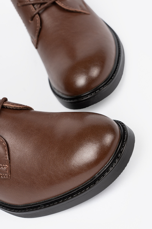 marron lacé chaussures z niskim obcasem Sergio Leone