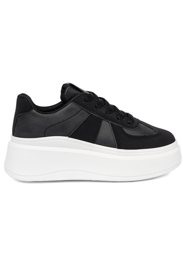 Modèle classique couleur noire Chaussures modèle baskets sur une semelle épaisse 2