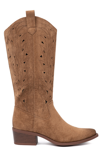 bottes przed kolano marron ajouré 2