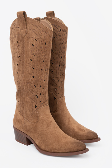 bottes przed kolano marron ajouré