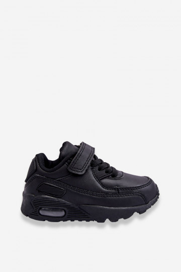 Baskets en cuir noires pour enfants sur plateforme Lori 2