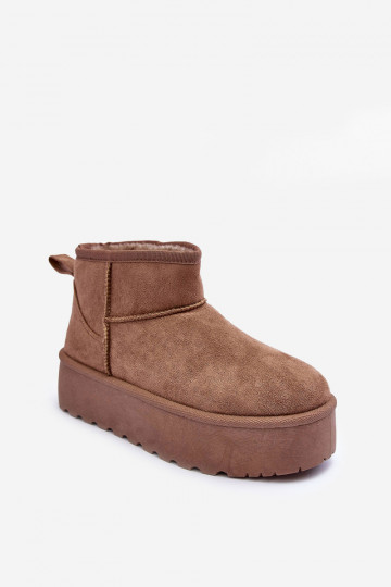 Bottes en daim couleur sable pour la neige avec plateforme Corcoran 2