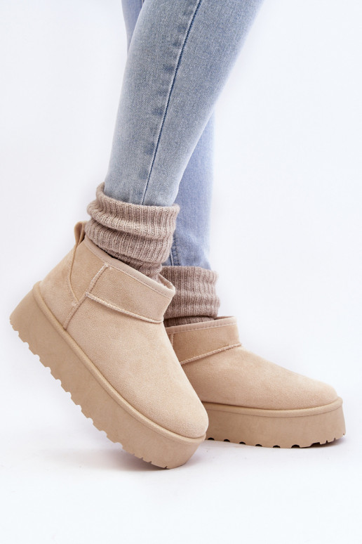 en daim Bottes de neige avec une plateforme couleur ivoire Corcoran