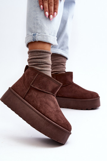 Bottes de neige en daim avec plateforme couleur marron Corcoran