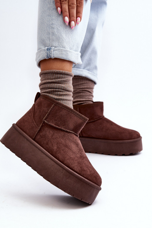 en daim Bottes de neige avec une plateforme marron Corcoran