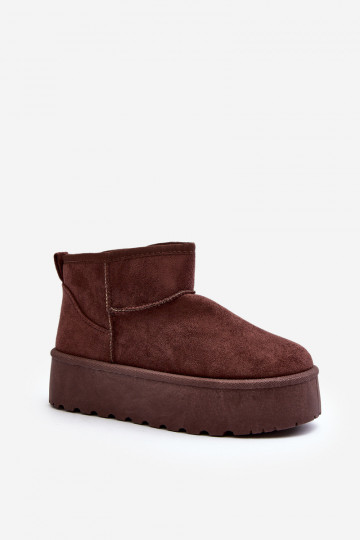 en daim Bottes de neige avec une plateforme marron Corcoran 2