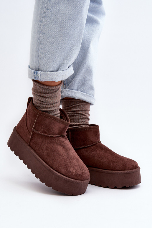 en daim Bottes de neige avec une plateforme marron Corcoran