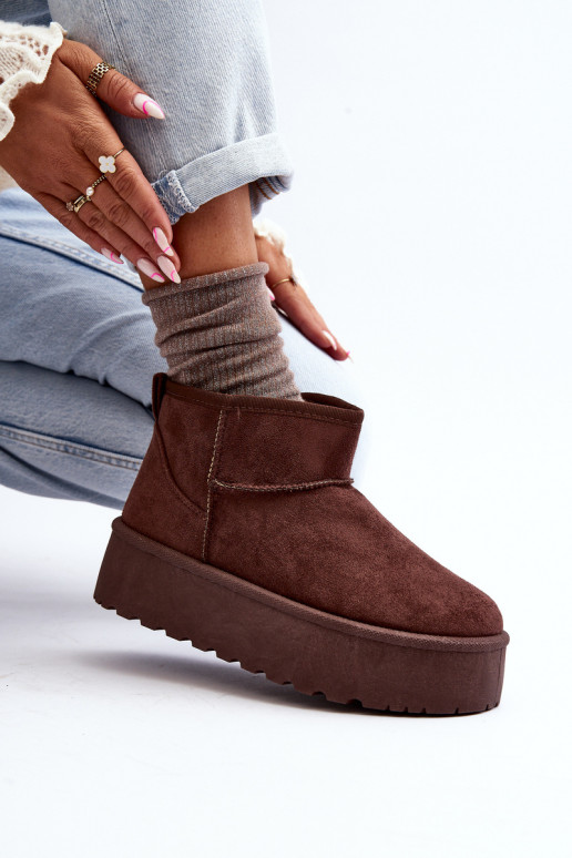 en daim Bottes de neige avec une plateforme marron Corcoran
