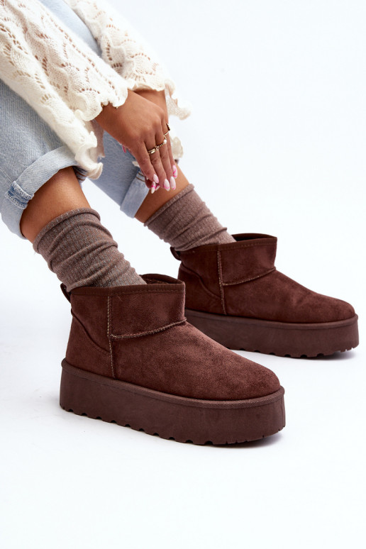 en daim Bottes de neige avec une plateforme marron Corcoran
