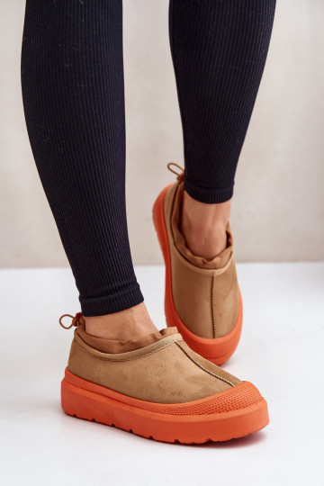 Bottes de neige pour femmes avec plateforme et tige basse couleur marron Izamine