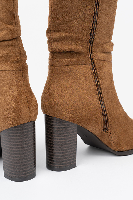 couleur caramel chaussures avec un haut à volants i obcasem