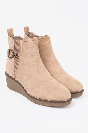 beige Chaussures de femme na Àygodnym, niskim cothurneie