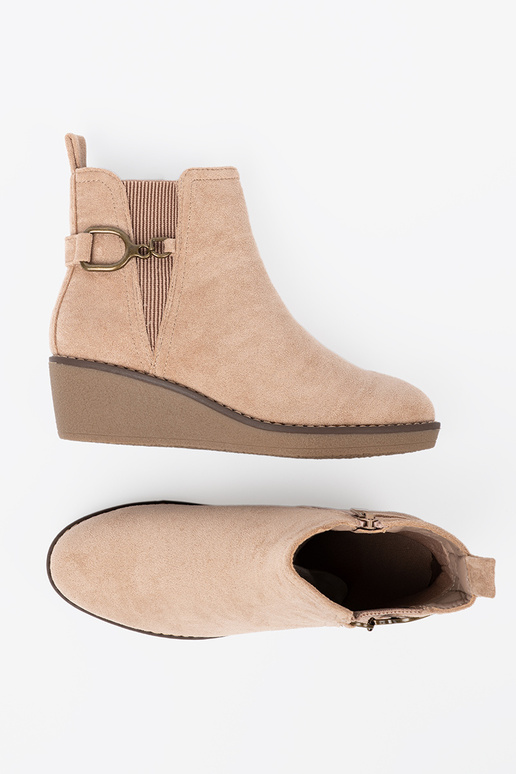 beige Chaussures de femme na Àygodnym, niskim cothurneie