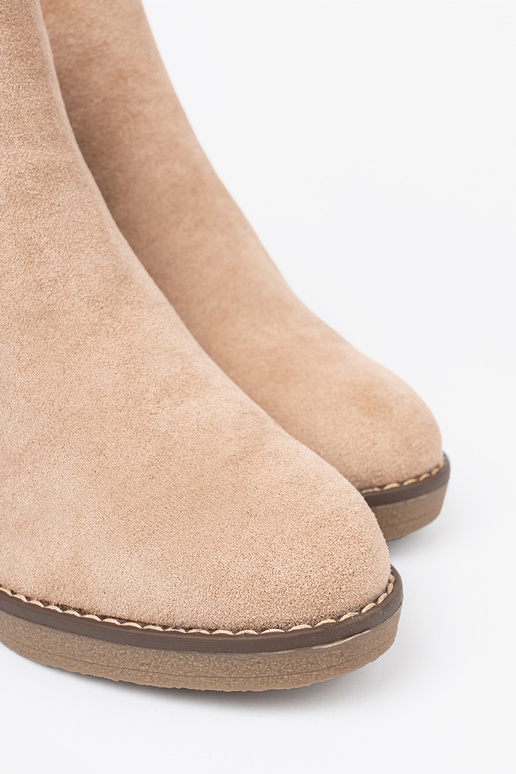 beige Chaussures de femme na Àygodnym, niskim cothurneie