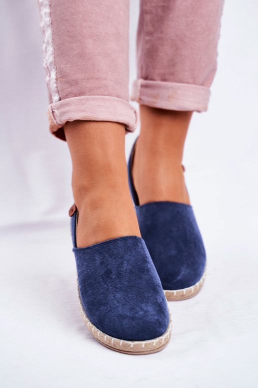 Espadrilles en velours bleu foncé Vulcano