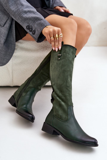 Féminin réchauffer bottes Contre la route Au Château couleur verte Ivasira