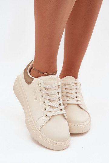 Chaussures modèle baskets Féminin avec une plateforme Big Star SS274246 couleur ivoire