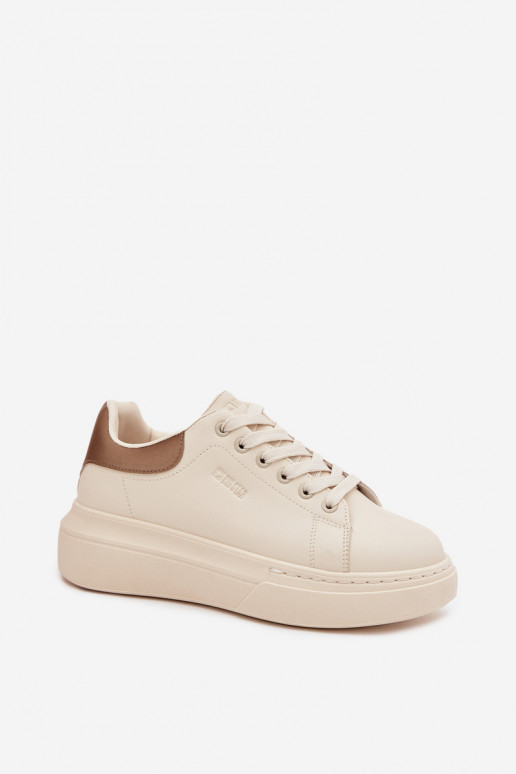 Chaussures modèle baskets Féminin avec une plateforme Big Star SS274246 couleur ivoire
