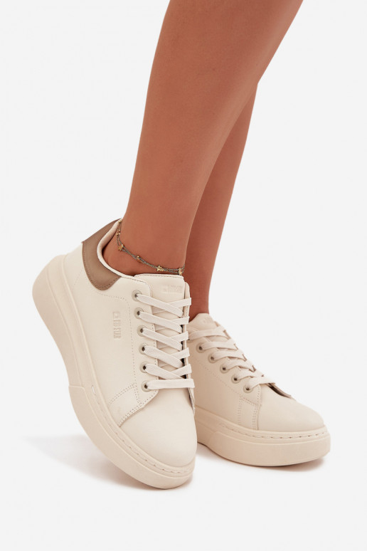 Chaussures modèle baskets Féminin avec une plateforme Big Star SS274246 couleur ivoire