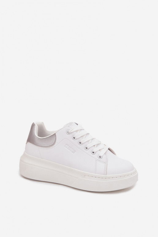 Chaussures modèle baskets Féminin avec une plateforme Big Star SS274245 Blanc-couleur argent