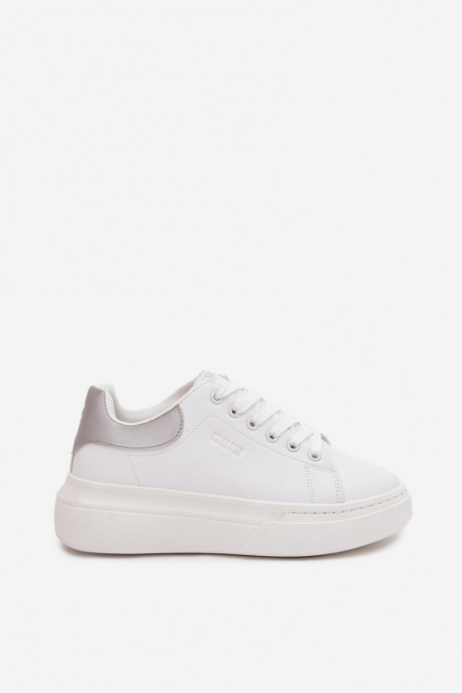 Chaussures modèle baskets Féminin avec une plateforme Big Star SS274245 Blanc-couleur argent