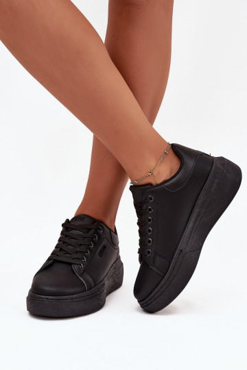 Chaussures modèle baskets Féminin avec une plateforme Big Star SS274244 couleur noire 2