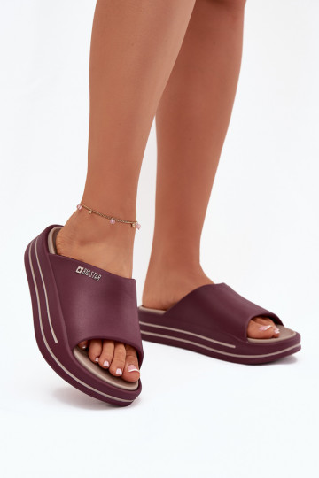 Chaussons pour femmes avec plateforme Big Star SS274425 couleur bordeaux 2