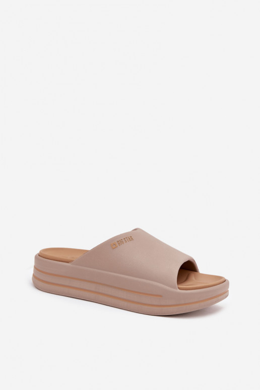 Pantoufles pour femmes avec une plateforme Big Star SS274424 beige
