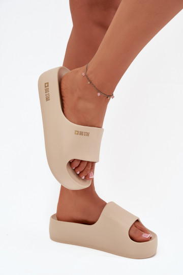 Pantoufles pour femmes Pantoufles légères avec une plateforme Big Star SS274722 beige