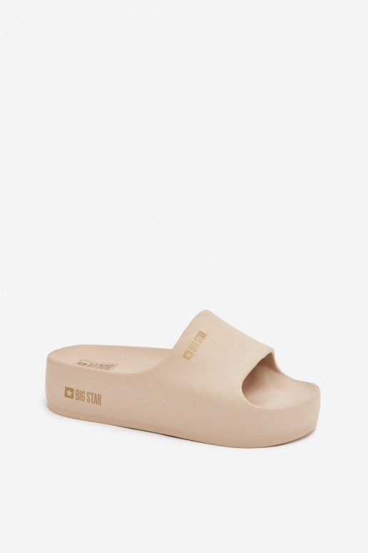 Pantoufles pour femmes Pantoufles légères avec une plateforme Big Star SS274722 beige