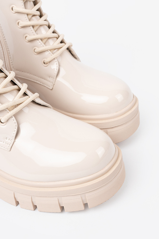 Élégant bottes d équitation hautes laqué À odcieniu brillammentbeigem