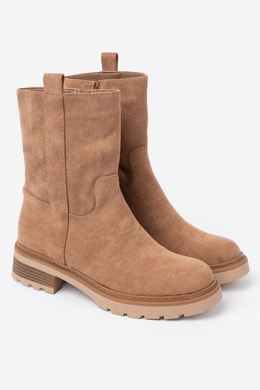 Minimalistyczne chaussures kameloÀe z miękkiego zamszu