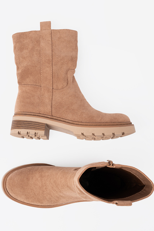 Minimalistyczne chaussures kameloÀe z miękkiego zamszu