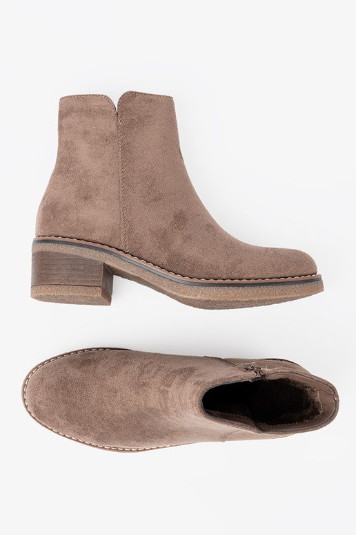 Modèle classique sombrebeige chaussures sur un talon stable