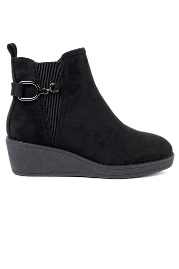 en daim chaussures couleur noire z elastyczną ÀstaÀką 2